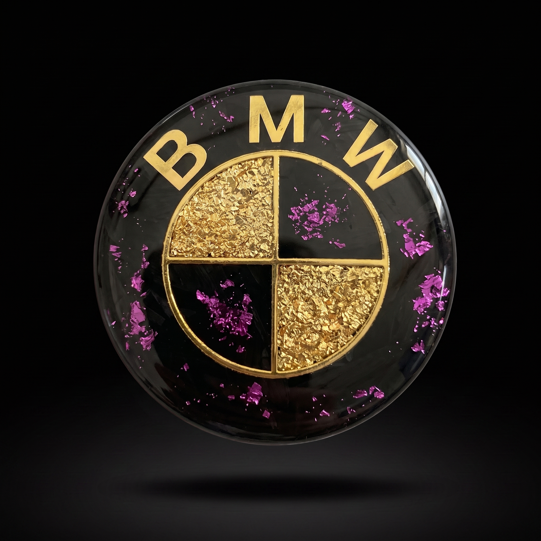 Amethyst Gold — Forged Carbon Badge