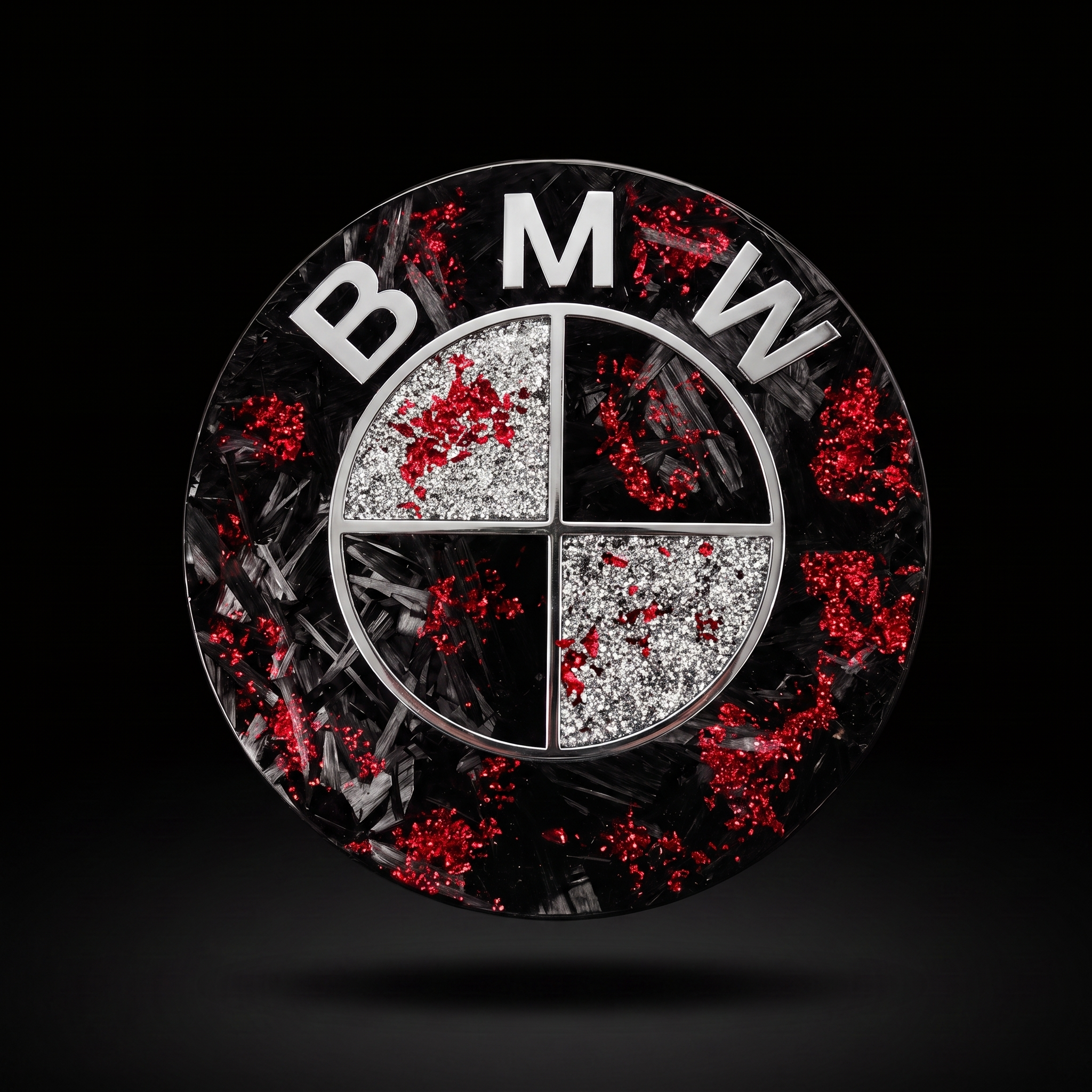 Crimson Frost — Forged Carbon Badge
