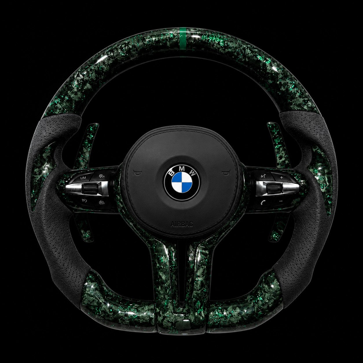 REVMODE steering wheel — Racing green forged